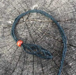 YELLOW    - Eco-Friendly 100% Linen Cord Interchangable / Adjustable Macrame Crystal Pendant Pouch Net -