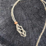 YELLOW    - Eco-Friendly 100% Linen Cord Interchangable / Adjustable Macrame Crystal Pendant Pouch Net -