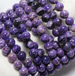 RARE! Charoite Crystal Gemstone Beads Round Choose Size - 15.5in Strand