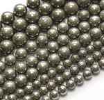 Pyrite (Fool's Gold) Crystal Gemstone Beads Round 8mm -20pcs