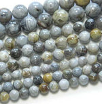 RARE! Bamboo Leaf Agate Crystal Gemstone Beads Round 6mm- 15.5in Strand