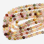 Authentic RARE! Mix Coloured Rutilated Quartz Gemstones Beads Round 8mm -15 pcs