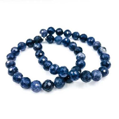 RARE! Iolite / Water Sapphire Gemstone Bracelet Faceted Round size 8mm