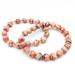 Argentinian Rhodochrosite Gemstone Crystals Bracelet size 6-7mm