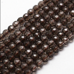 Authentic Smoky Quartz Faceted Round Gemstones Beads 4mm - 15.5" Strand