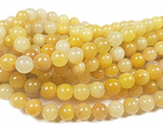 RARE! Yellow Jade Round Gemstone Beads - 15.5" Strand