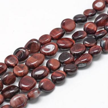 Authentic Best Quality Red Tiger Eye Tumbled Nugget Gemstone Beads 6-8mm - 15.5" Strand