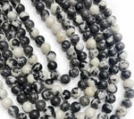 Black White Zebra Agate Round Gemstone Beads - 15.5" Strand | Find Spiritual Harmony in Yin-Yang Energies