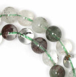 Garden Quartz / Lodolite Gemstone Crystal Round Beads - 15.5 in Strand - Choose Size