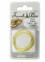 Bead Smith French Wire (Fine Gold) - 0.9mm- 14 Inches Length