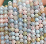 Morganite A+ Crystal Gemstone Beads Round Choose Size - 15.5in Strand