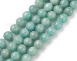 Amazonite Crystal Gemstone Beads Round Choose Size - 15.5in Strand
