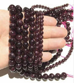 Red Garnet Crystal Gemstone Beads Round Choose Size - 15.5in Strand