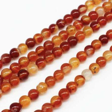 Carnelian Crystal Round Beads 4mm - 15.5" Strand