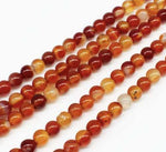 Carnelian Crystal Round Beads 4mm - 15.5" Strand