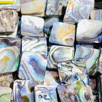 Natural Abalone/ PAUA Shell Beads 10mm - Square - 10pcs
