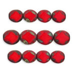 Czech Glass beads Polished Diamonds 9 x 8mm : Opaque Red - Picasso