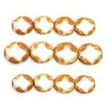 Czech Glass Beads Polished Diamonds 9 x 8mm : Opaque White - Picasso