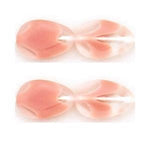 Czech Glass Beads Drop Window Beads 18 x 12mm : Crystal/Rosaline 6pcs