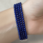 "AAA" Lapis Lazuli Crystal Round Faceted Gemstone Beads 3mm -15.5" Strand - Beadsy Beads