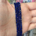 "AAA" Lapis Lazuli Crystal Round Faceted Gemstone Beads 3mm -15.5" Strand - Beadsy Beads