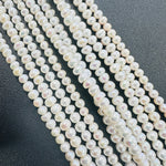 “AAA” Natural Freshwater Pearls Beads Potato 4 mm - 15.5"inches Strand White - Beadsy Beads
