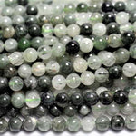 Authentic Green rutilated Quartz Actinolite Gemstones Beads Round 8mm - 15pcs