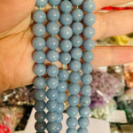 Authentic Angelite / Celestite Gemstone Beads Choose Size - 15.5in Strand