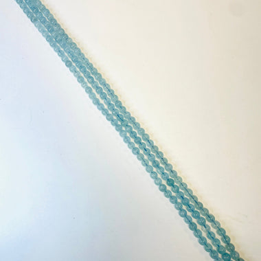 Aquamarine Crystal Round Gemstone Beads 6mm - 15.5" Strand - Beadsy Beads