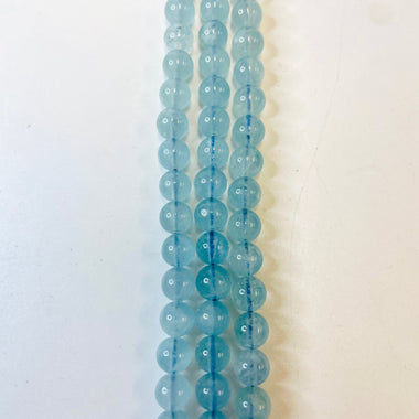 Aquamarine Crystal Round Gemstone Beads 6mm - 15.5" Strand - Beadsy Beads