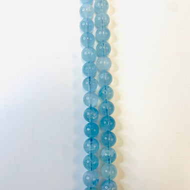 Aquamarine Crystal Round Gemstone Beads 8mm - 15.5" Strand - Beadsy Beads