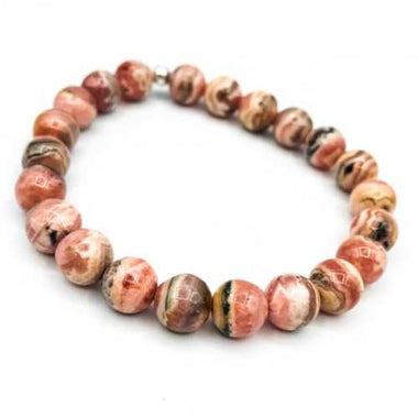 Argentinian Rhodochrosite Gemstone Crystals Bracelet size 6 - 7mm - Beadsy Beads
