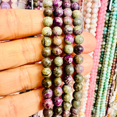 Atlantasite Stichtite Crystal Round Gemstones Beads 6mm - 15.5" Strand - Beadsy Beads