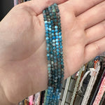 Authentic Apatite Crystal Faceted Round Gemstones Beads 3mm - 15" Strand - Beadsy Beads