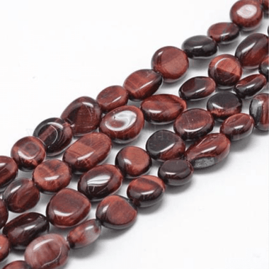 Authentic Best Quality Red Tiger Eye Tumbled Nugget Gemstone Beads 6 - 8mm - 15.5" Strand - Beadsy Beads