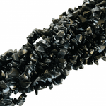 Authentic Black Tourmaline Chips Crystal Gemstone Beads Strand 84cm - Beadsy Beads