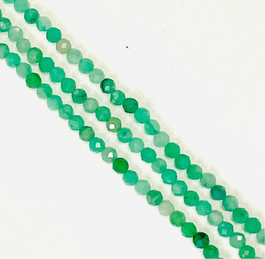 Authentic Emerald Faceted Round Crystal Gemstones Beads 3mm - 15.5" Strand - Beadsy Beads