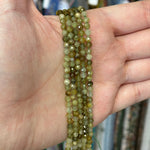 Authentic Green Garnet Faceted Round Gemstones Beads 3mm - 15.5" Strand - Beadsy Beads