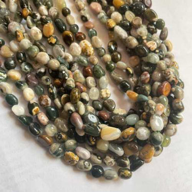 Authentic Green Opalite Potato Tumbled Nugget Gemstones Beads 7 - 8mm - 15.5" Strand - Beadsy Beads