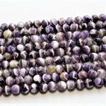 Authentic Highest Quality Dogtooth Amethyst Gemstones Beads Round 8mm - 15 pcs - Beadsy Beads