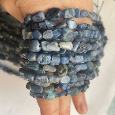 Authentic Kyanite Potato Tumbled Nugget Gemstones Bead 8 - 10mm - 15.5" Strand - Beadsy Beads