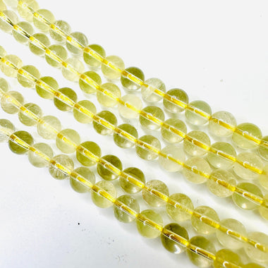 Authentic Lemon Quartz Crystal Gemstones Bead 7 mm - 15.5" Strand - Beadsy Beads