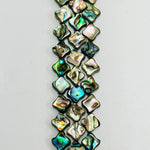 Authentic Paua Shell Gemstones Diamond Clover Beads 8mm - 15.5" Strand - Beadsy Beads