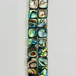 Authentic Paua Shell Gemstones Square Beads 8mm - 15.5" Strand - Beadsy Beads