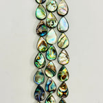 Authentic Paua Shell Gemstones Teardrop Beads (choose size) - 15.5" Strand - Beadsy Beads