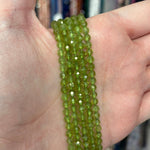 Authentic Peridot faceted Round Beads 4mm - 15.5 Inch Strand - Beadsy Beads