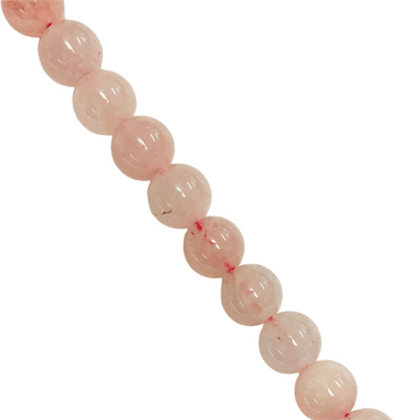 Authentic Pink Morganite Crystal Round Beads 8mm - 15.5 Inches Strand - Beadsy Beads