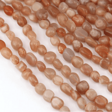 Authentic Sunstone Small Nugget Gemstone Beads - 15.5" Strand - Beadsy Beads