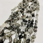 Authentic Tourmalinated Quartz Tumbled Nugget Gemstones Beads 6*8mm - 15.5" Strand - Beadsy Beads