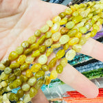 Authentic Yellow Opal large Nugget Gemstone Beads 8 - 10mm - 15.5" Strand - Beadsy Beads